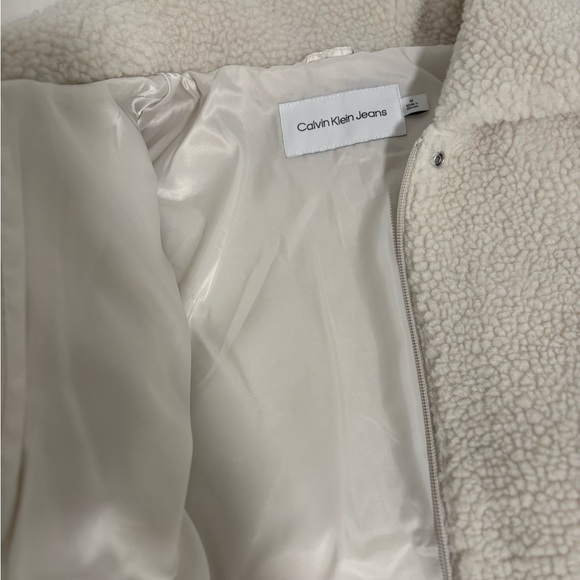 Calvin Klein Cream Fleece Jacket - Picture 5 of 6